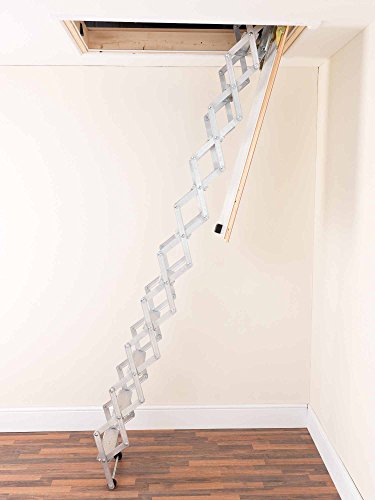 Alufix 10-tread Ziehharmonika Loft Leitern – Ideal für Tiny Dachboden Räume | einfach DIY Passform | Aluminium | Boden zu Decke 2,46 m-2.73 m (8.1ft-9.0ft) - 7