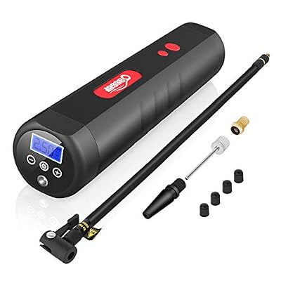 Oasser Compresseur Voiture Portatif Compresseur d’air Pneu Gonfleur Electrique Portable avec Manomètre et Batterie de Lithium Rechargeable de 2000mAh intégrée 12V AC/DC 120PSI