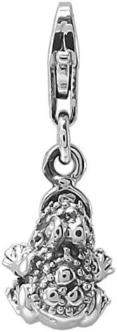 925 Sterling Silver Chinese MONEY TOAD Clip On CHARM 24mm Bracelet Frog