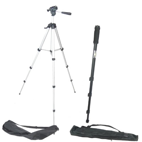 KIT Stativ Fotostativ Kamerastativ DynaSun WT363 136cm 3D-Kopf + Einbeinstativ WT1003 171cm +Tasche