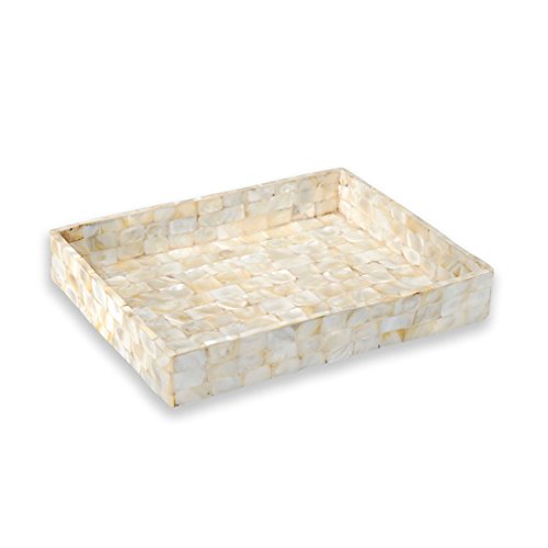 The London Homeware Company - Elizabeth - Small Mother Of Pearl Amentity Tray - suitable for home / hotels / receptions / spa / guesthouses