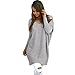Produktbild Damen Strickpullover MYMYG Pullover Casual Langarm Sweatshirt V-Ausschnitt Sweater Pulli Strick Oversize Knitwear Bluse (Grau,EU:38/CN-L)
