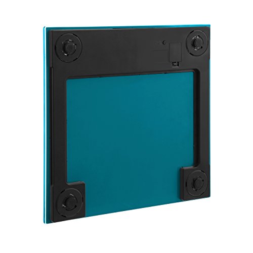Premier Housewares Quadratische Personenwaage aus Einscheiben-Sicherheitsglas, 3 x 30 x 30 cm, türkis - 5
