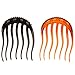 Price comparison product image 4Pcs Hair Combs for Women Magic Hair Styling Comb Push Insert It Top Volume Inserts To Donut Ponytail Fluffy Comb Beauty Tool,Wide Tooth, Frizz Free, Smooth, Detangling Comb(Coffee+Black)