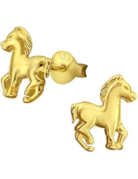 Laimons Kids Kinder-Ohrstecker Kinderschmuck Pferd Pony Fohlen glanz Sterling Silber 925