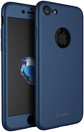 iPhone 7 Case, Yinano®360 Full Body Case with Toughened Glass Screen Protector iPhone 7 Front and Back Case + Toughened Glass Screen Protector (iPhone7/4.7, Blue)
