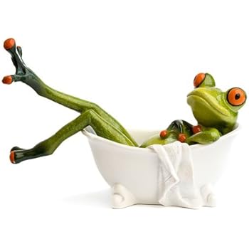 Amazon.de: Süßer Frosch auf Toilette Deko Figur Dekofigur Dekoration