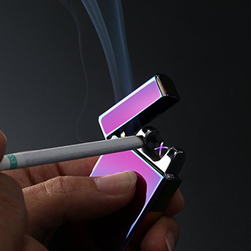 UEETEK Elektrische Akku leichter Dual Arc flammenlose USB winddicht Zigarettenanzünder (bunt) - 5