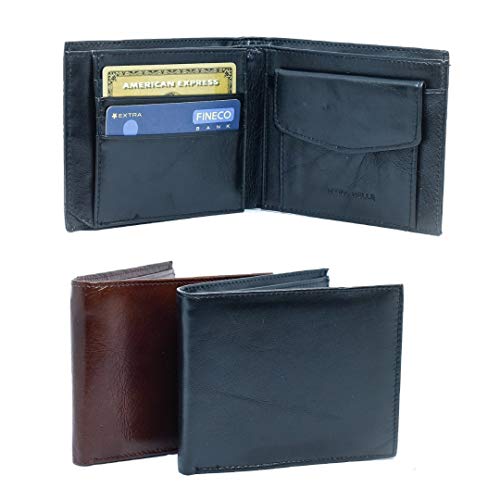 bpworld - Cartera para Hombre Mujer Negro Negro