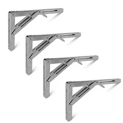 Preisvergleich Produktbild 4 Stück Edelstahl V2A Tischplattenhalter Tischfuß Tischhalterung Tischplattenhalterung Tischbein