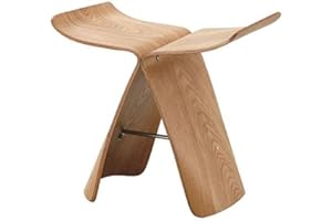 GZD Drewno stołek stołek, japoński styl niski stołek, wygięty drewno rzemiosło styl butterfly stolec, zmienić buty stołek zen medytacja ławka do sypialni salon,Wood color