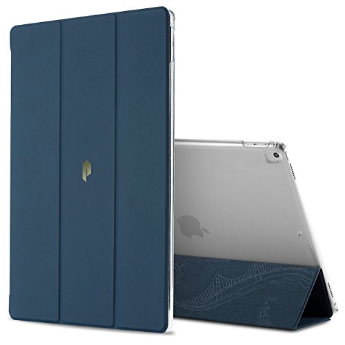 Poetic Slimline iPad Pro 12,9 Schlank Passen Tri-fold Cover Folio Stehhülle mit Automatische Schlaf / Wach-Funktion für Apple iPad Pro 12,9 (2017) Marineblau