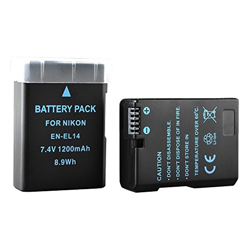 BPS 2 Batteries de Remplacement Appareil Photo Num  rique Nikon EN-EL14 EN-EL14a   1 Chargeur USB de Batterie pour Nikon   Mini Micro cbles