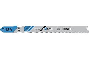 Bosch 5x Lames de scie sauteuse T 118 A Basic for Metal (pour Tôles en métal, Professional Accessoire Scie sauteuse)