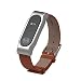Produktbild Kobwa Gen. Pu Leder Ersatz Uhrenarmband Band Edelstahl Armband für Xiaomi miband 2