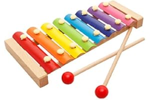 XLKJ 8 Gli Appunti Carillon Strumento Bambino Puzzle in Legno Xilofono a percussione Giocattoli Musicali Giochi Musicali per Bambini Bambini