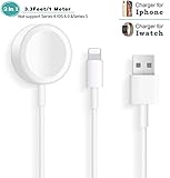 ◕‿◕【Carga rápida para iWatch y Phone】Apple Watch Charger proporciona una carga rápida para iWatch y Phones / Pad. Gaste menos de 3.5 horas para cargar su reloj y Phone Apple al mismo tiempo.