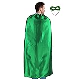 Talla única, 90cm * 140cm 140cm Capa de Adultos Capa de Superhéroe y Máscara Disfraces para Hombres Disfraz de Fiesta de Vestir (Verde)