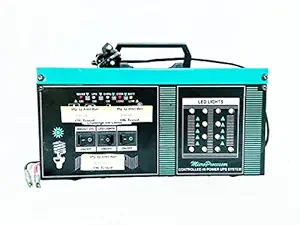 Portable Inverter/CFL/LED Bulb Solar UPS Main Unit with on Board Solar Charging Options with 12V 9Ah Battery- 45w Square, Emergeny Light with Electrical and Solor Chargable Battery (Green)