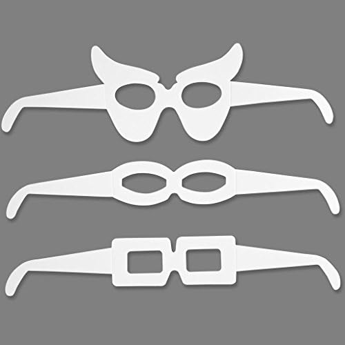 Die cut Card shapes - Dress Up Glasses (pack of 16 White Cut Card Shapes)