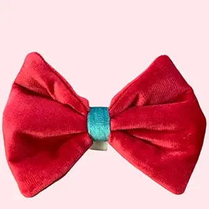 BNB Velvet Dog Bow Tie- Red