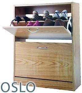 Oslo 2 Tier Shoe Storage Cabinet Footwear Storage Box Cupboard