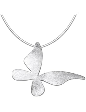 Vinani Anhänger Schmetterling gebürstet mit Schlangenkette Sterling Silber 925 Kette Italien ASL