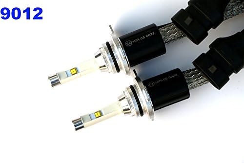 LED Headlight 9012 HIR2 with Clear Arc-Beam Bulbs 6K Cool White No Dark Spots No Short Beams No Scattered Light(set of 2)