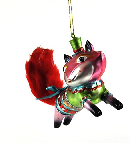 Fox - Hanging Decoration - Painted Glass 9cm / 4"