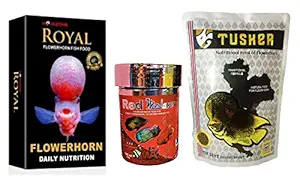 Flower Horn Fish Foods 3n1 Royal, WA Red Melano, Tusker for Head and Colour Sold by RedBeaks