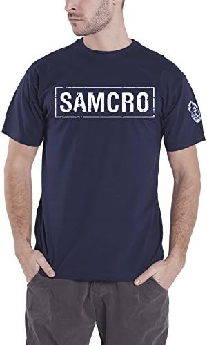 Sons Of Anarchy T Shirt Samcro Distressed Official Mens Navy XL