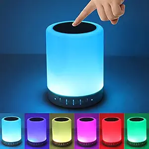 JUTEK Wireless Light LED Touch Lamp Speaker with Portable Bluetooth & HiFi Speaker with Smart Color Changing Touch Control, USB Rechargeable, TWS Party Festival Camping (Multi)