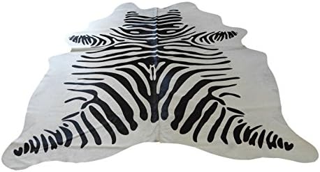 Narbonne Leather Co Natural Cowhide Rug - Zebra - Classic Pattern - 198 cm x 176 cm Luxury Designer Hide by