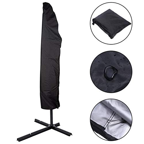 Lxxzz Garden Parasol Cover Cantilever Umbrella Cover Waterpoof Extra and Rainproof Sunshade 210D Oxford Cover with Zip and Drawstring - Negro,280cm(30 * 81 * 45cm