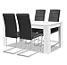 Produktbild agionda® Esstisch + Stuhlset : 1 x Esstisch Toledo Weiss 140 x 90 + 4 Freischwinger schwarz