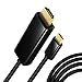 Produktbild USB-C zu HDMI Kabel Adapter 6 ft/1,8 M USB 3.1 Typ C (Thunderbolt kompatibel) auf HDMI Adapter Konverter 3 Kordel (4 K Auflösung) für neue MacBook Google Chromebook Pixel Dell XPS 13 15