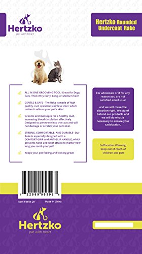 Rounded-Blade-Undercoat-Dematting-CombRake-by-Hertzko-Long-Blades-with-Safety-Round-Ends-Great-for-Cutting-and-Removing-Dead-Matted-or-Knotted-Hair-from-Cats-Dogs