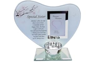 DAVID FISCHHOFF Glass Photo Frame Special Sister Memorial Candle Holder Family Decoration