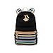 Produktbild Inwagui Canvas Schulrucksack Korean Mode des Mädchens Canvas Rucksack Teenager Schul Rucksack-Schwarz