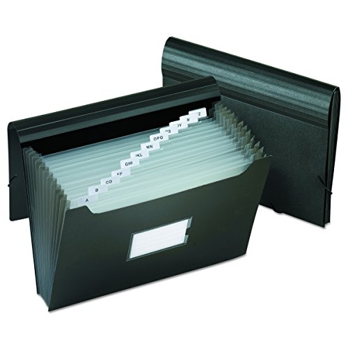 Pendaflex82013 Poly Jumbo Expanding File with Elastic Cord, 13 Tabbed Pockets, Letter, Black