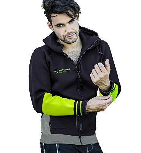Platinum Sun Unisex PRO Neoprene Jacket Wetsuit Hoodie - Waterproof Wind Sailing Fishing Surf Jackets for Men and Women
