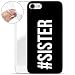 Produktbild finoo | iPhone 7 Weiche flexible Silikon-Handy-Hülle | Transparente TPU Cover Schale mit Motiv | Tasche Case Etui mit Ultra Slim Rundum-schutz | Sister hash black