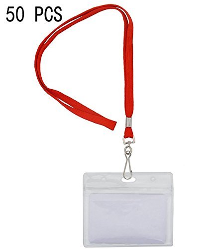 P jaro fiy Lanyard Soporte Para Identificaci n de pares Juego de 50 rojo Tejido de correa redonda y horizontal sellables impermeable pl stico transparente tarjeta de identificaci n nombre Tag Holder P jaro fiy Lanyard Soporte Para Identificaci n de pares Juego de 50 rojo Tejido de correa redonda y horizontal sellables impermeable pl stico transparente tarjeta de identificaci n nombre Tag Holder