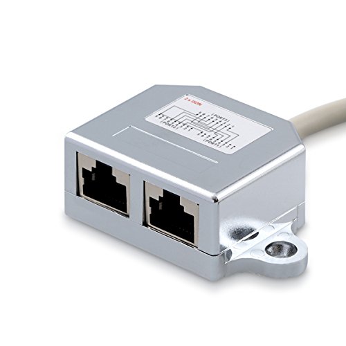 kwmobile 2x Netzwerkkabel Splitter Anschlussverdoppler Cat. 5e – RJ45 Stecker auf 2x Rj45 ISDN Buchse - 3
