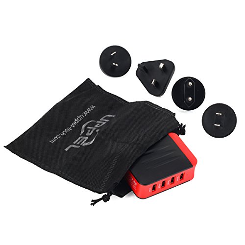 Milool 4.8A 4 USB port universellen-Adapter mit getrennt Reise Adapter aus 150 Ländern weltweit US UK EU AU Universal fusionierten Sicherheit AC-in einem Ladegerät(Rot) - 7