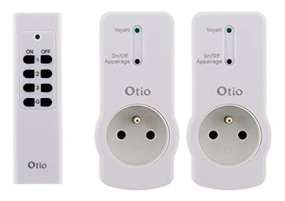 Otio - Lot de 2 prises 16A 2P+T télécommandées avec télécommande