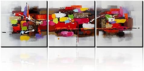 AONBAT Modern Art Oil Paintings - Canvas Wall Art - Southwest Art Landscape Oil Painting On Canvas - Modern Wall Art - Home Decor Ready To Hang Hand-Painted Abstract Artwork - Best Buy Gift- Set of 3