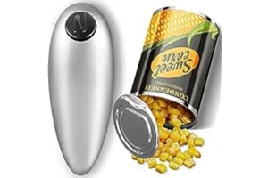 AUIFFER Apriscatole elettrico con rotazione automatica e arresto, apriscatole elettrico per anziani con lesioni al polso, pazienti con artrite, utensili da cucina per tutte le dimensioni