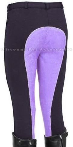 SOFT STRETCHY RIDING JODHPURS CHILDRENS BOY/GIRLS CHILD JODS BLACK BABY PURPLE (28''(age 12 - 13 years))