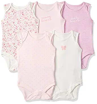 Baby Girls Bodysuit (Pack of 5) (SB158-1_Pink_0-3 M)